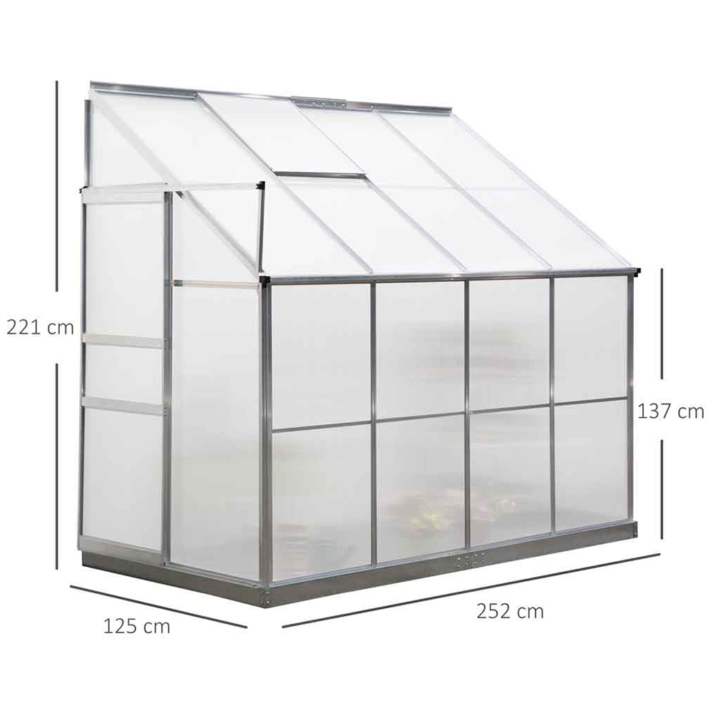Outsunny Silver 4.1 x 8.3ft Walk In Greenhouse Image 8
