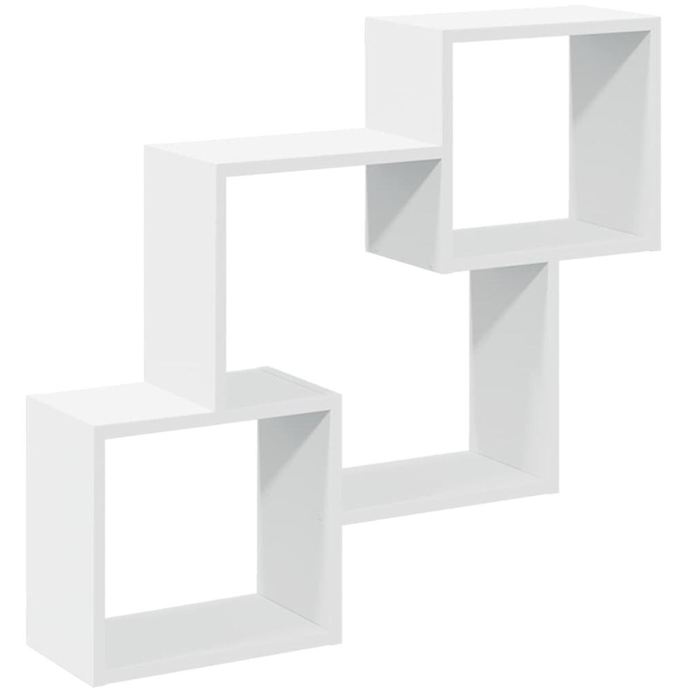 vidaXL 3 Shelf White Floating Wall Shelf Image 1
