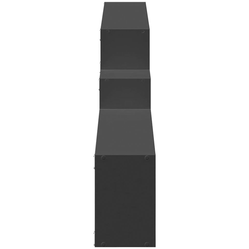 vidaXL 3 Shelf Black Modern Wall Cabinet Image 4
