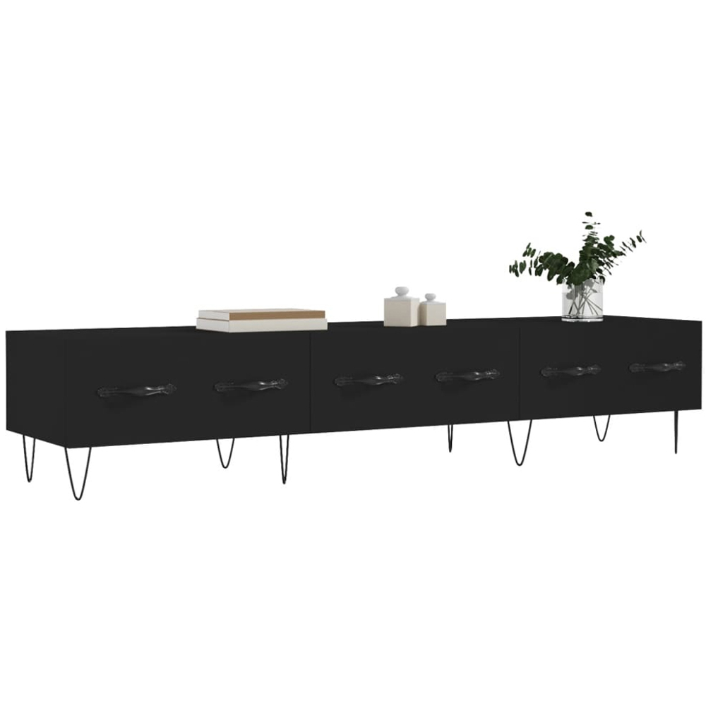 vidaXL 3 Drawer Black TV Cabinet Image 3