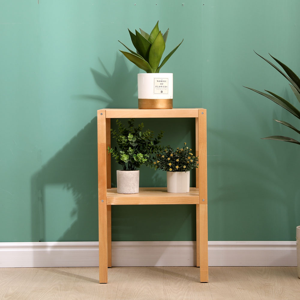 FurnitureHMD Single Shelf Natural Birch Wood Bookcase Image 8