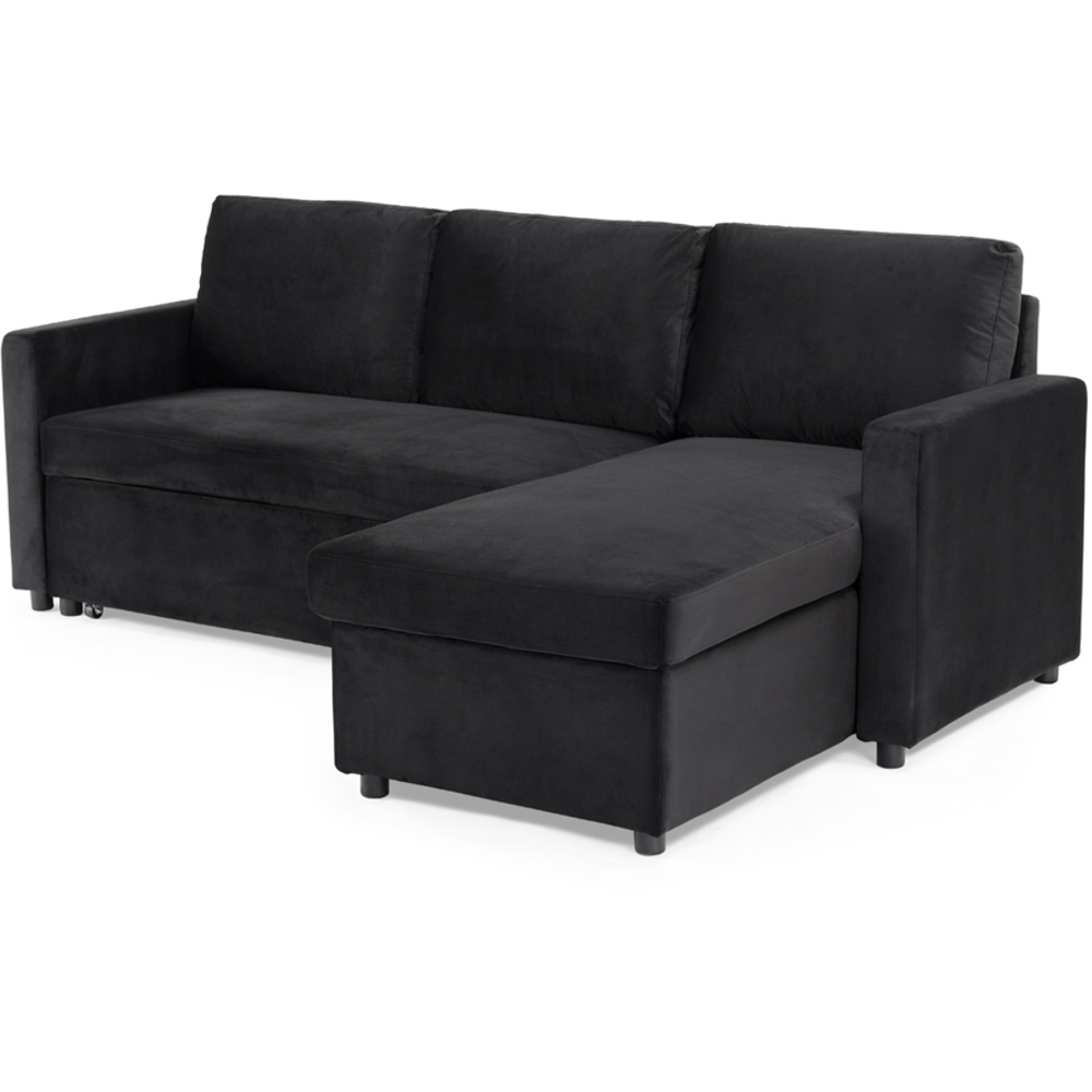 Home Detail Dorset Small Double Sleeper Black Velvet Pull Out Sofa Bed ...