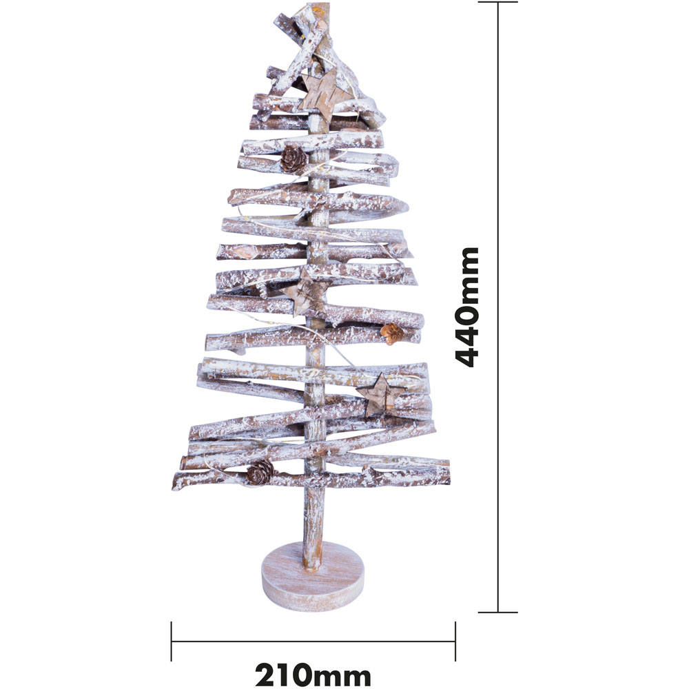 St Helens 44cm White Light Up Birch Wood Christmas Tree Image 7