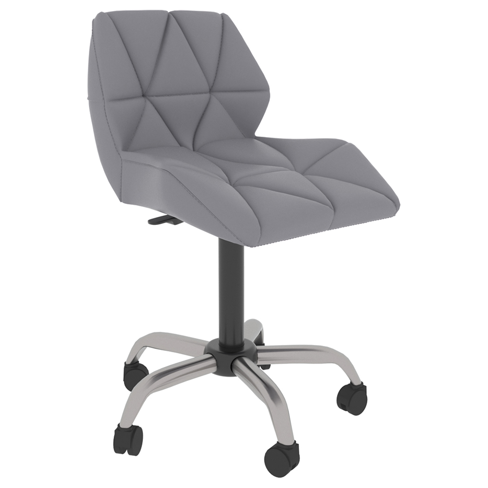 Vida Designs Grey PU Faux Leather Swivel Office Chair Image 2