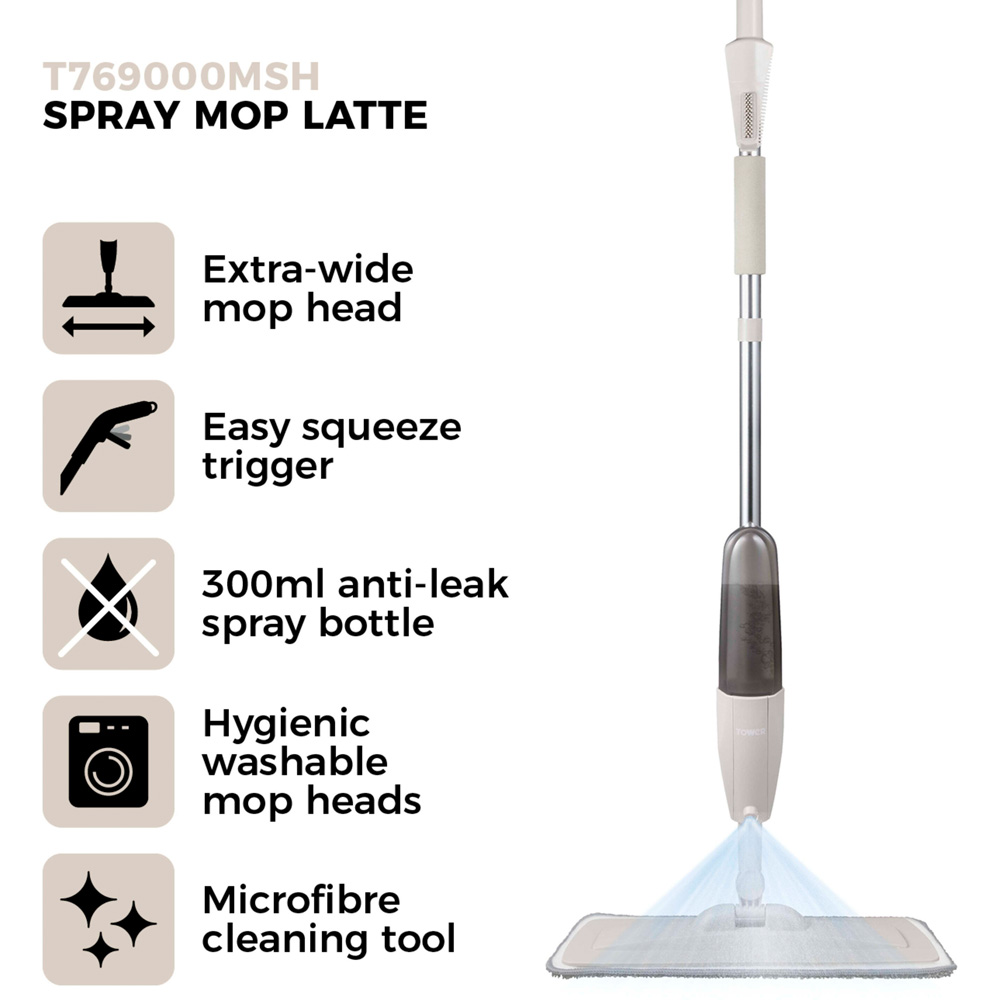 Tower Classic White Spray Mop Image 2