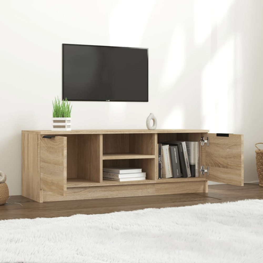 vidaXL 2 Door 2 Open Compartment Sonoma Oak TV Cabinet Image 6