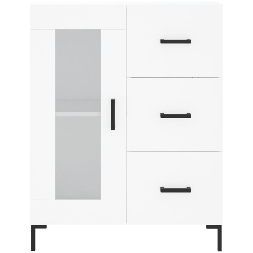 vidaXL 3 Glass Door 3 Drawer White Highboard Image 8