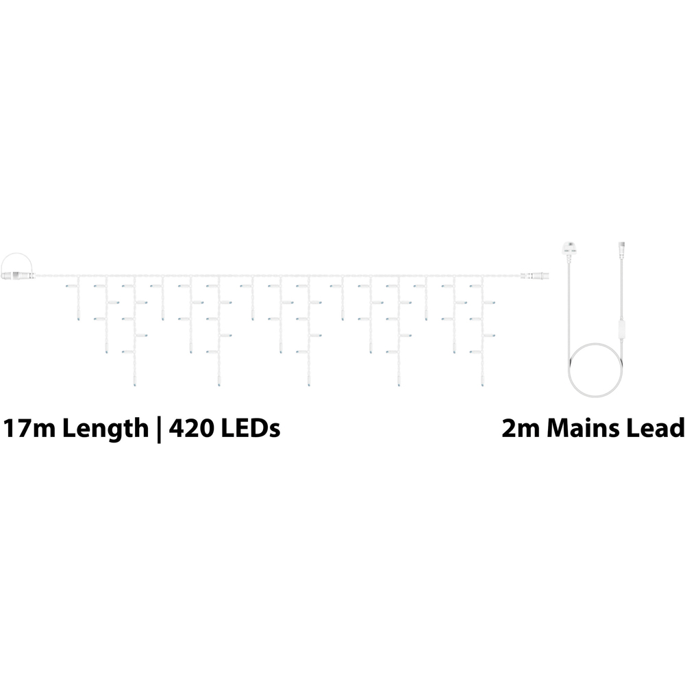Eagle Connect 420 Warm White LED White Icicle Light 17m Image 7