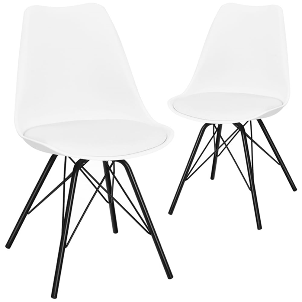 Costway Set of 2 White Dining Chairs Image 2