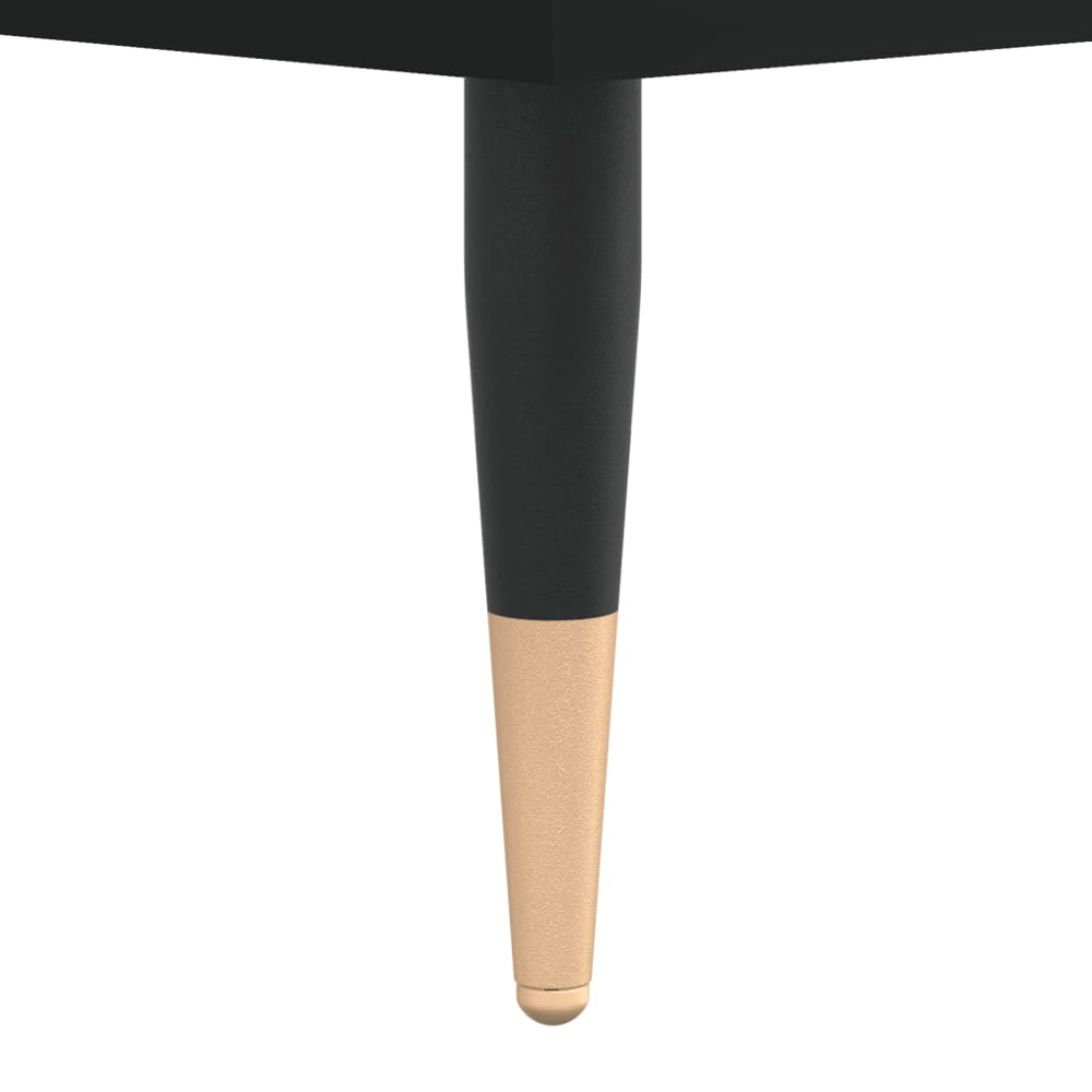 vidaXL 3 Shelf Black Wooden Sideboard with Metal Legs Image 7