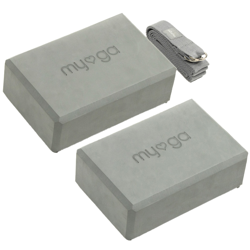 Myga Grey Yoga Block 2 Pack Image 2