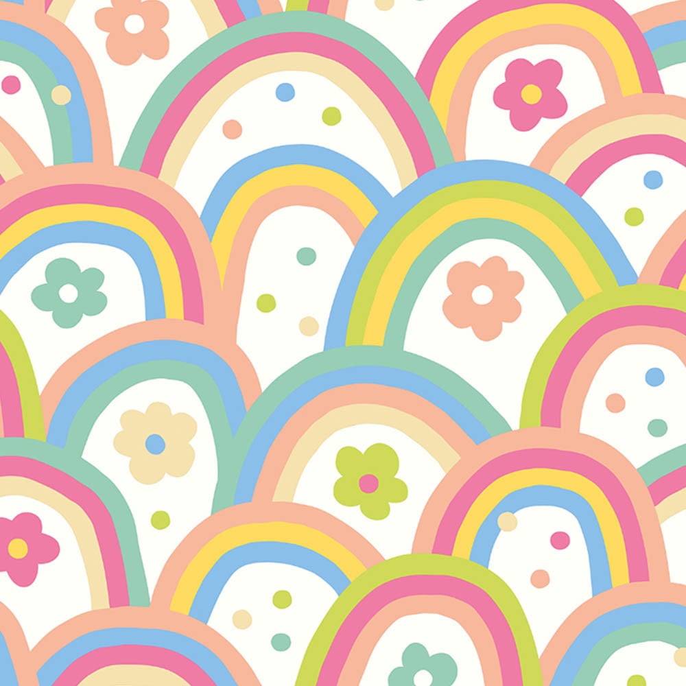 Origin Murals Rainbow Wobble Grey Wall Mural Image 2