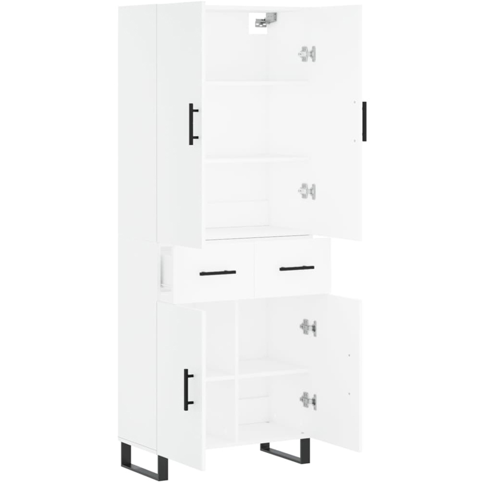 vidaXL 4 Door 2 Drawer White Tall Highboard Image 4