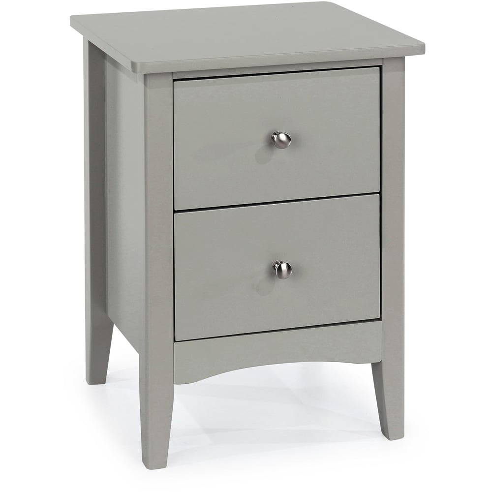 Como 2 Drawer Light Grey Bedside Table Image 3