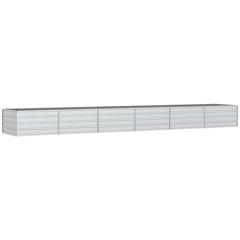 vidaXL Silver Galvanised Steel Raised Garden Bed 480 x 80 x 45cm Image 1
