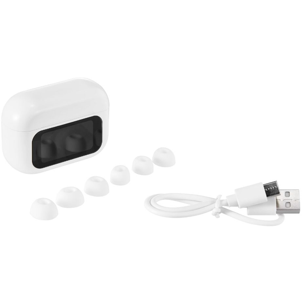 Streetz T600 ANC White True Wireless Earbuds with LCD Screen Image 5