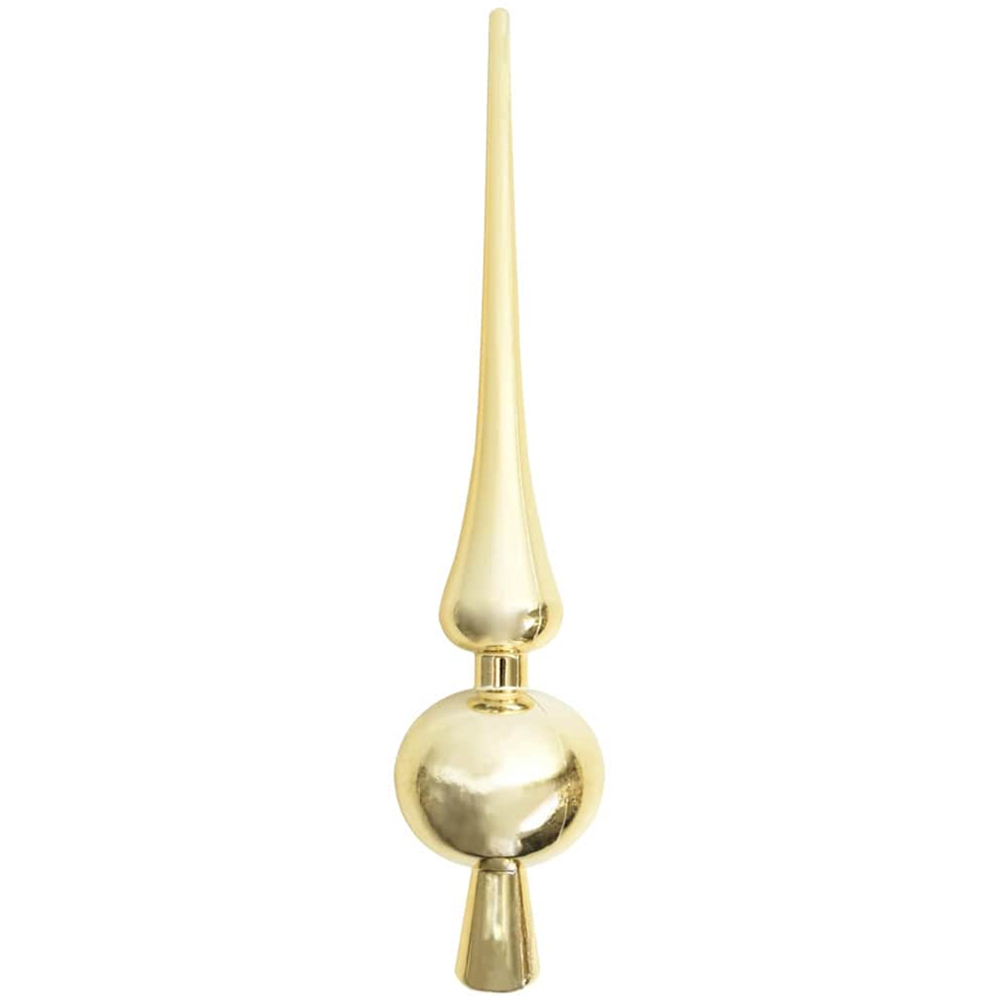 vidaXL Pre-Lit Gold Baubles Green Artificial Hinged Christmas Tree 5ft Image 6