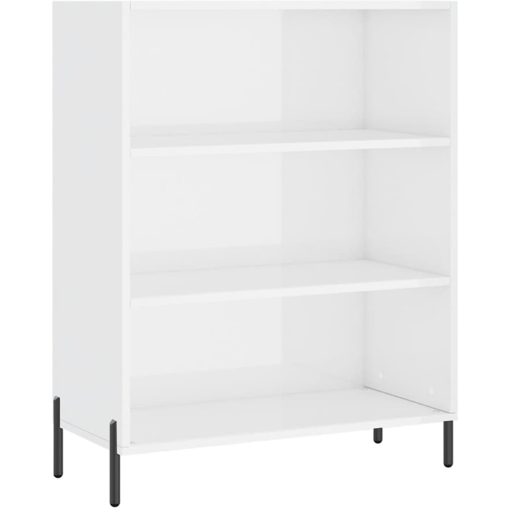 vidaXL 3 Open Shelf High Gloss White Shelf Cabinet Image 2