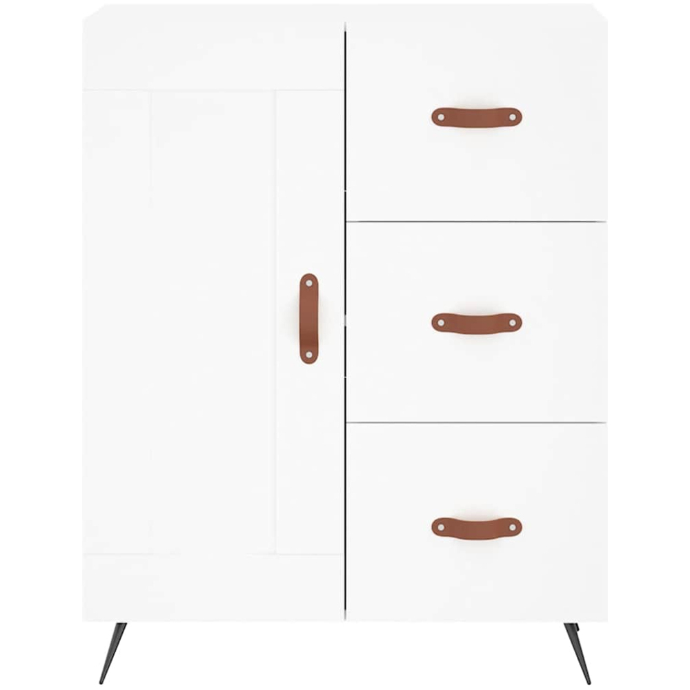 vidaXL Single Door 3 Drawer 3 Shelf White Highboard Image 8