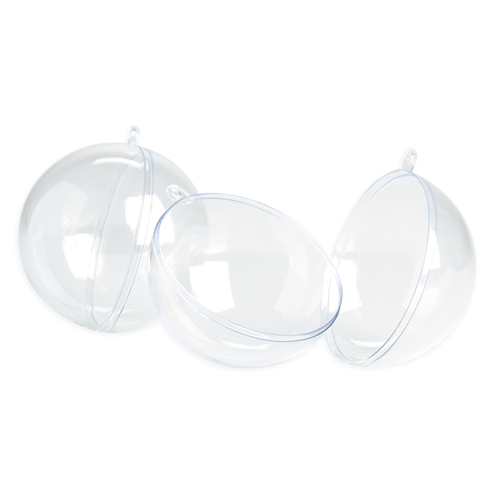 Wilko Large Plastic Fillable Baubles 2 Pack Image 1
