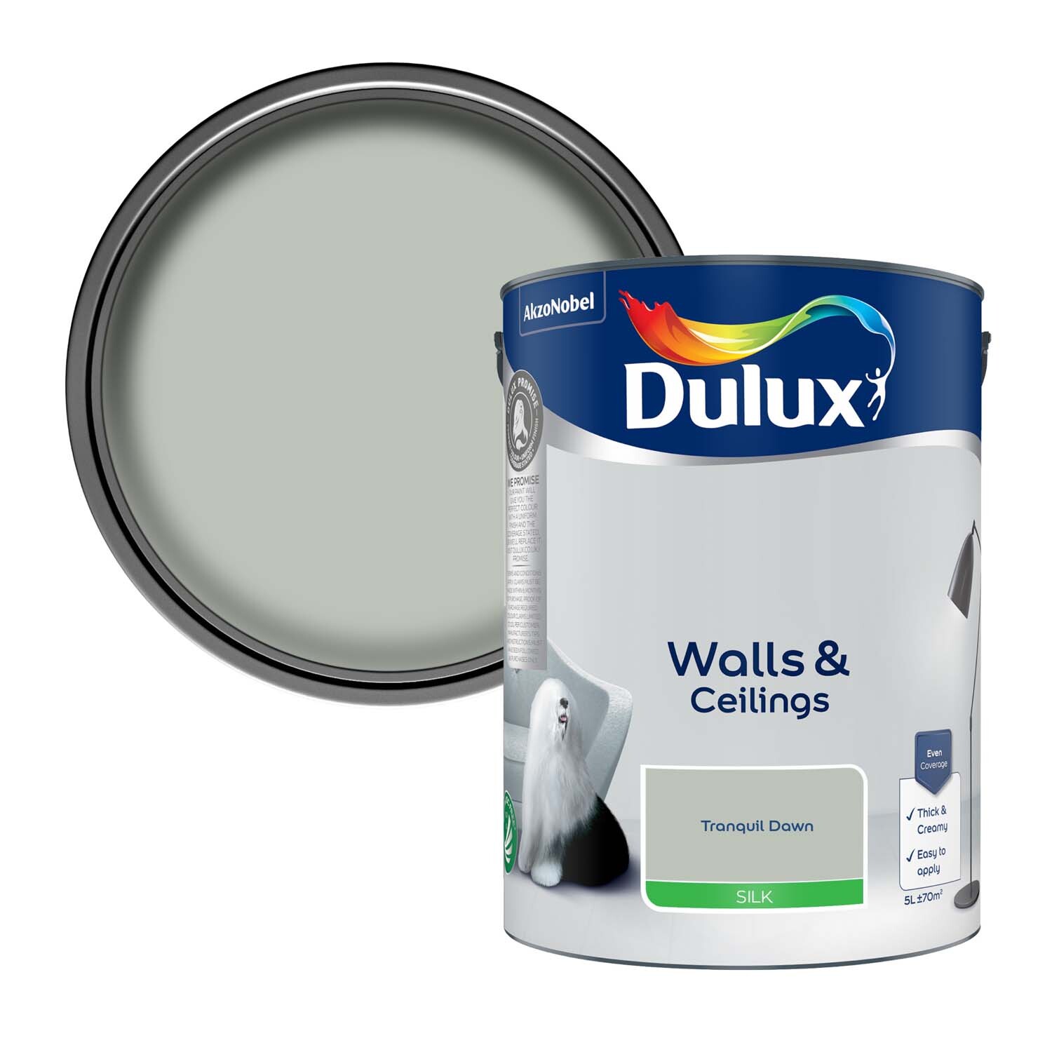 Dulux Walls and Ceilings Silk Emulsion Paint - Tranquil Dawn Image 1