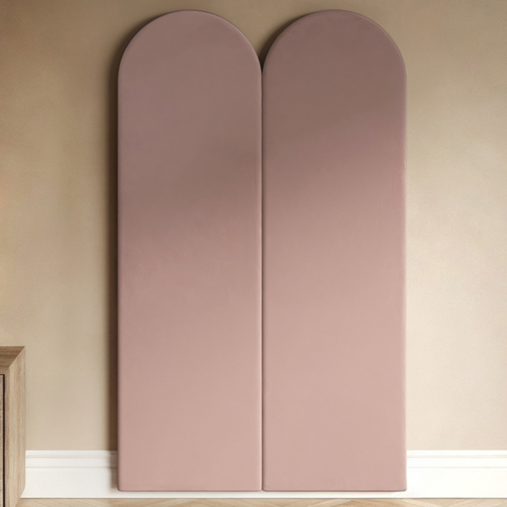 Solace+Co Cirrus Pink Velvet Headboard Panel 2 Pack Image 1