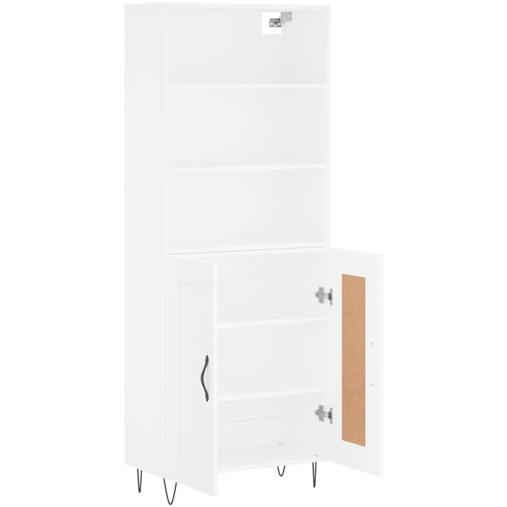 vidaXL 2 Door 3 Shelf White Highboard Image 4