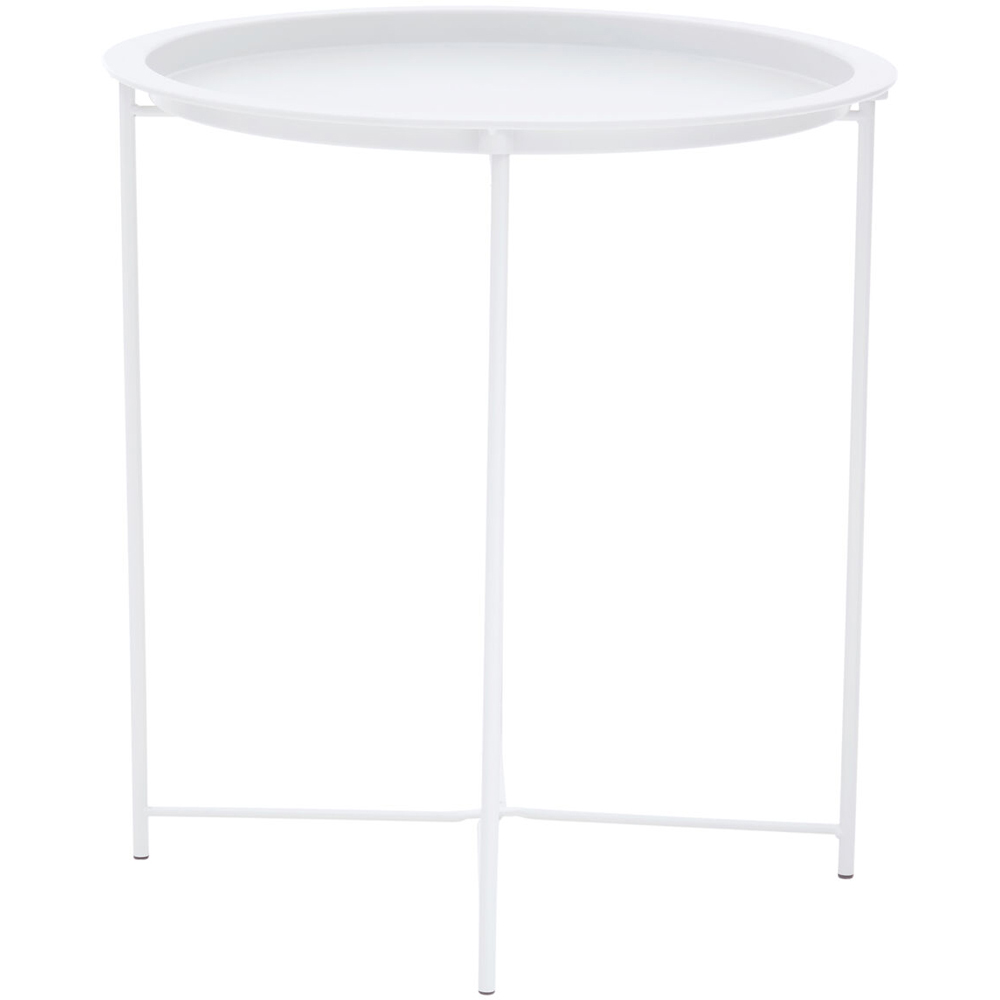 Premier Housewares White Metal Round Side Table Image 3
