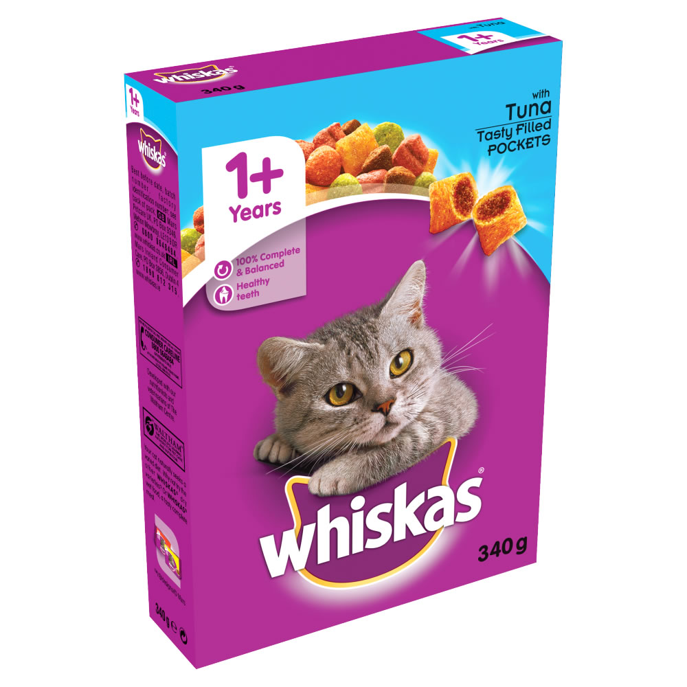 Whiskas Complete Dry Adult Cat Food Dental Protection Plus with Tuna 340g Image 2