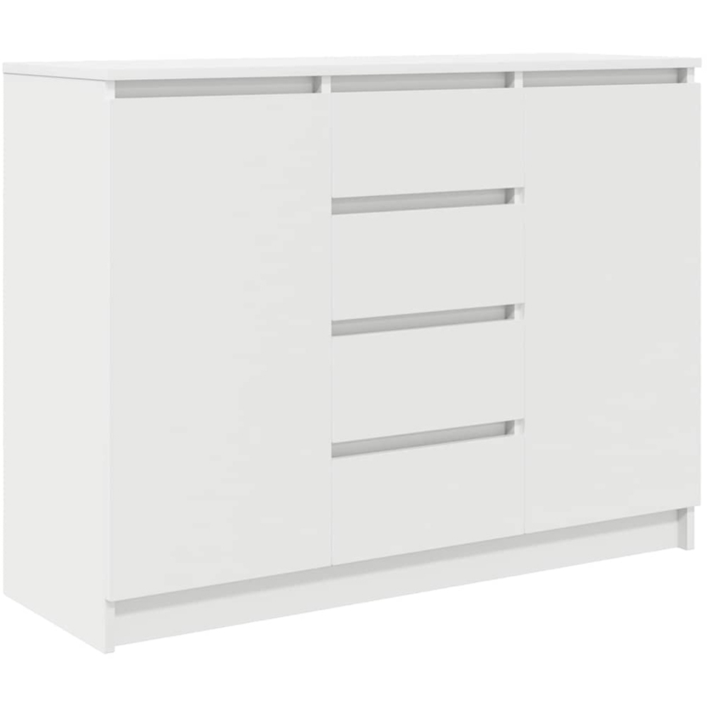 vidaXL 2 Door 4 Drawer White Sideboard Image 2
