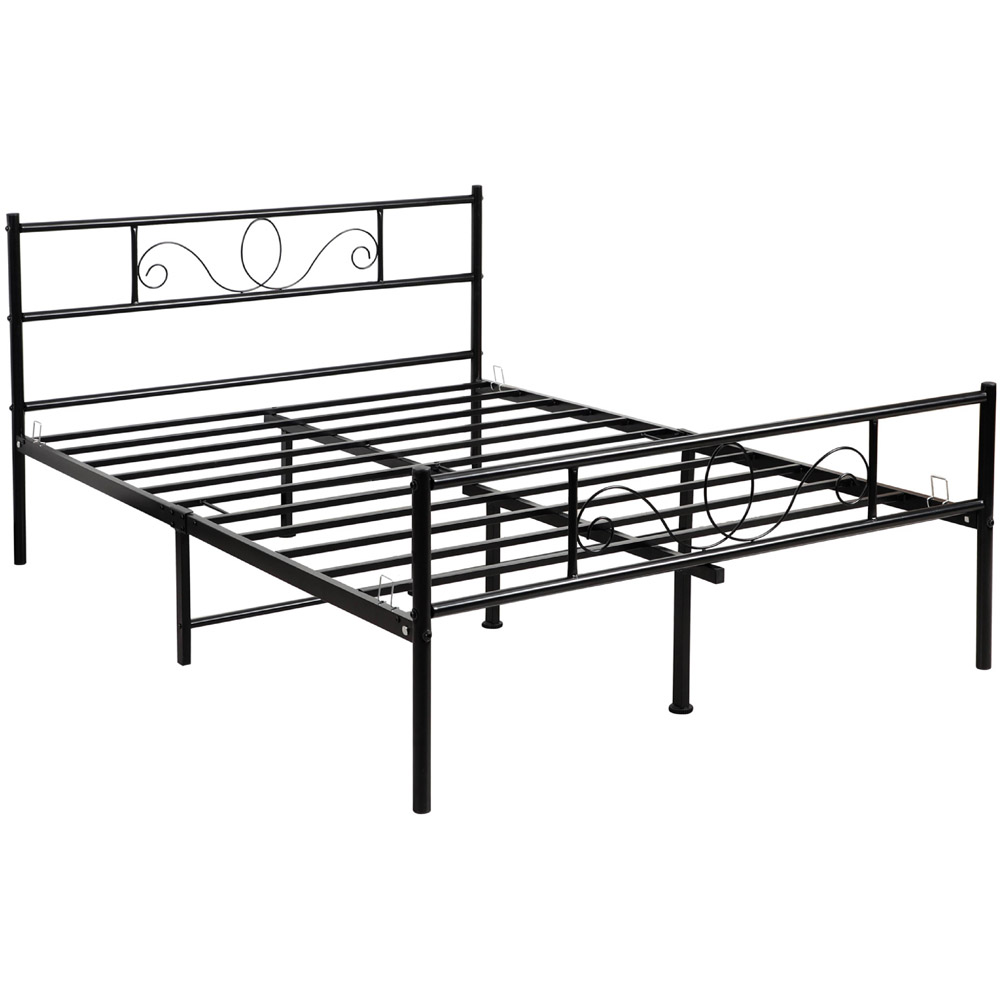 House Of Home Double Black Metal Scroll Design Bed Frame Wilko