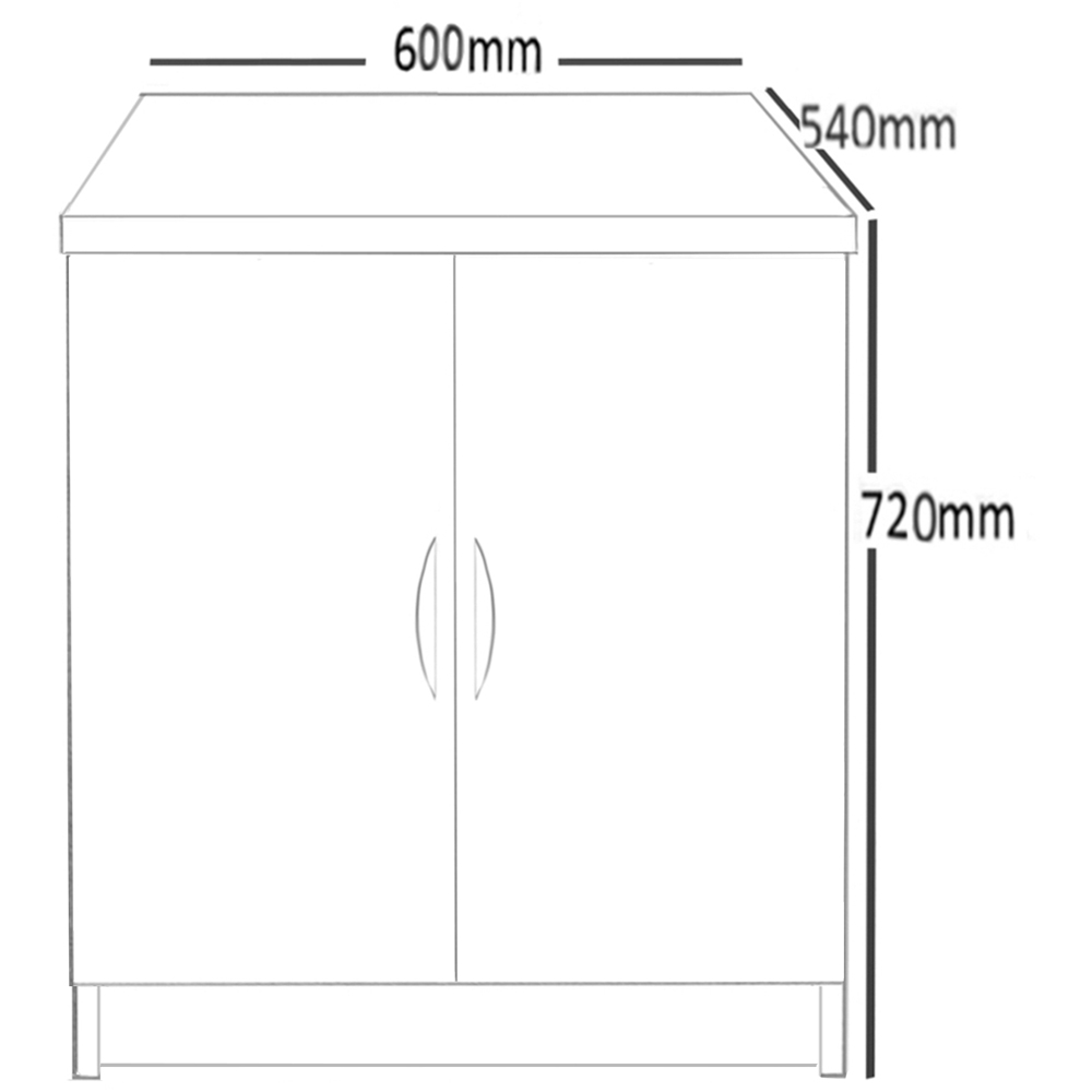 R White Cabinets 2 Door Brown Desk Height Cupboard Image 5