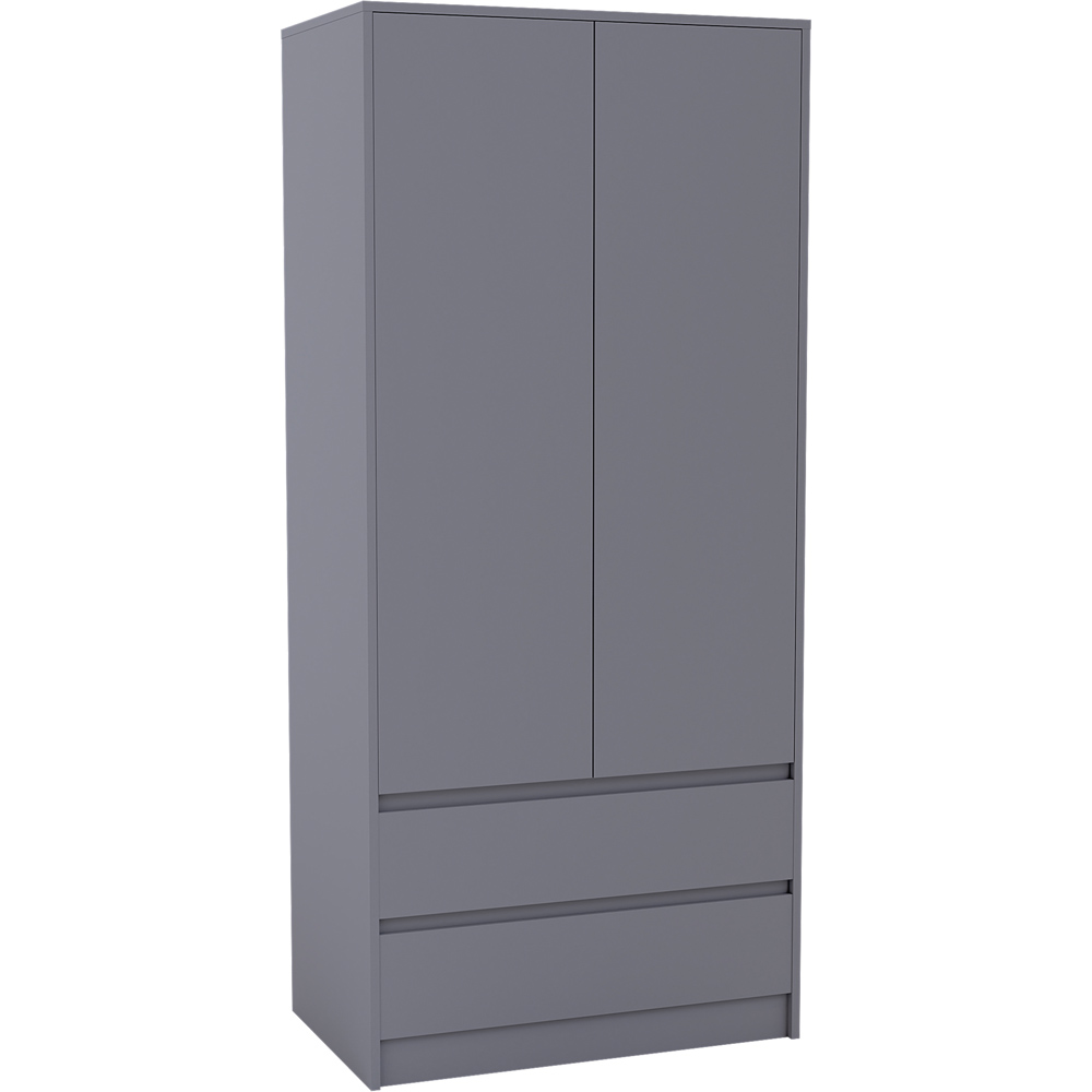 Vida Designs Denver 2 Door 2 Drawer Grey Wardrobe Image 2