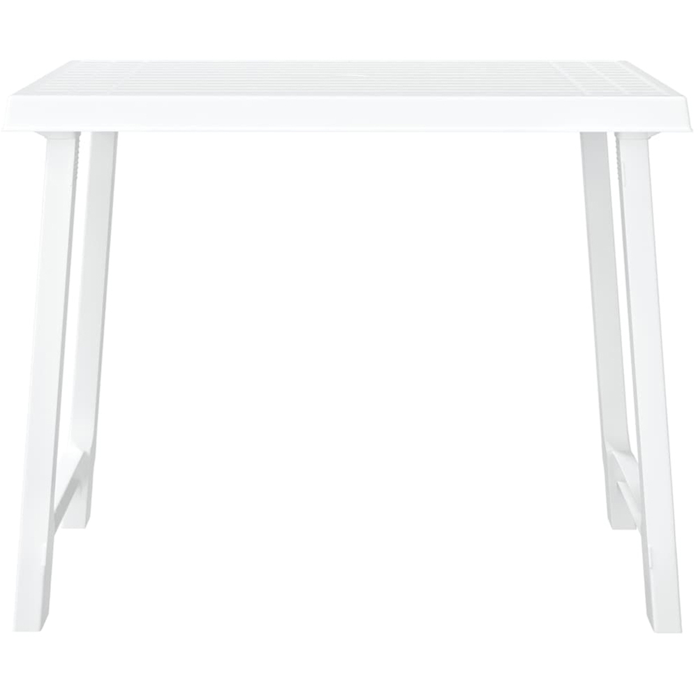 vidaXL White Wooden Effect Plastic Foldable Camping Table Image 2