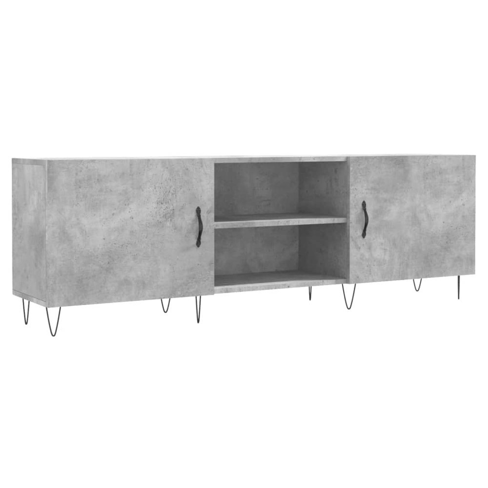 vidaXL 2 Door 2 Shelf Concrete Grey TV Cabinet Image 2