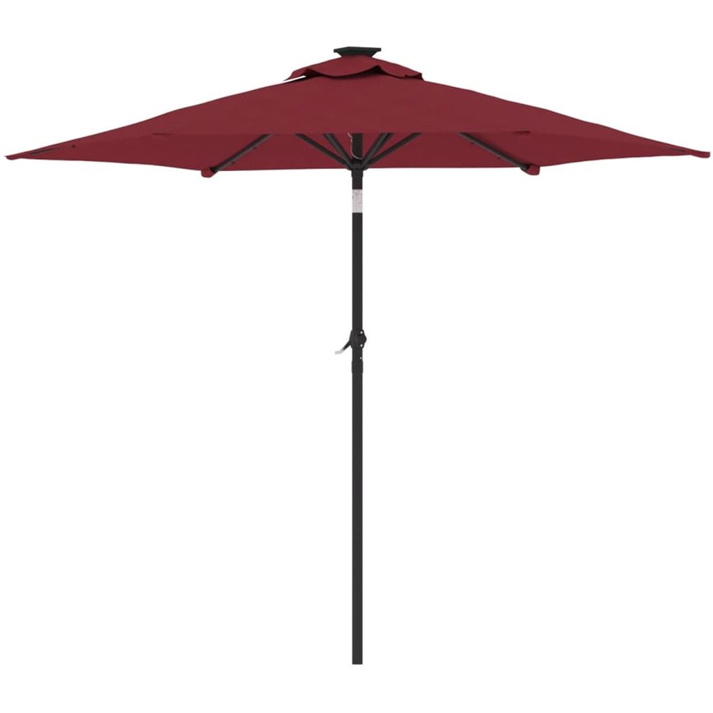 vidaXL Red LED Light Garden Parasol with Steel Pole 2.25m Image 5