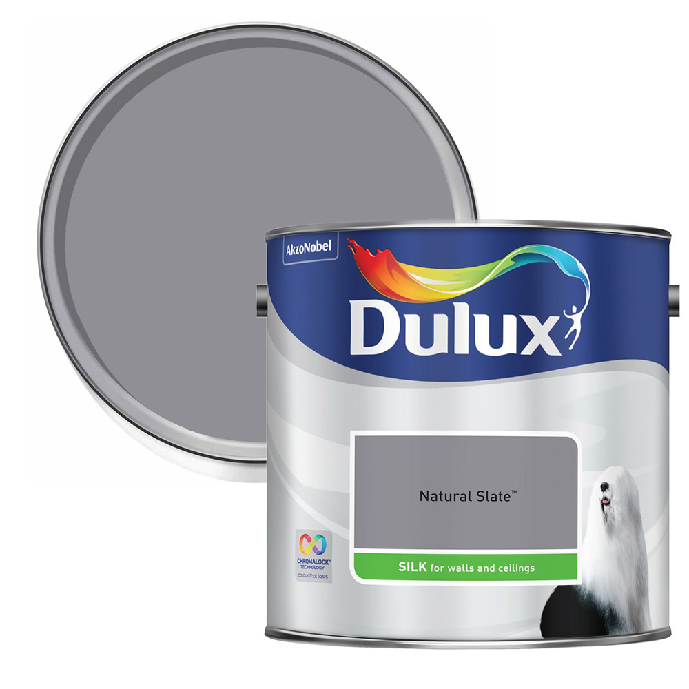 Dulux Walls & Ceilings Natural Slate Silk Emulsion Paint 2.5L Image 1