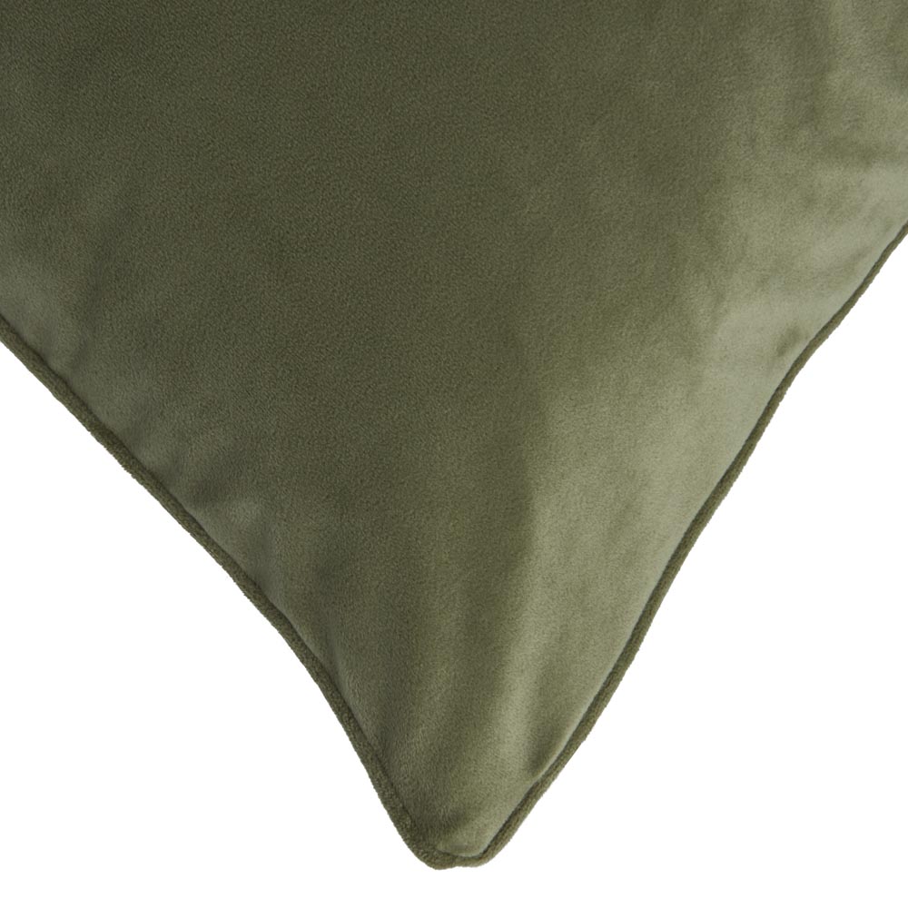 Wilko Olive Green Velour Cushion 55x55cm Image 2