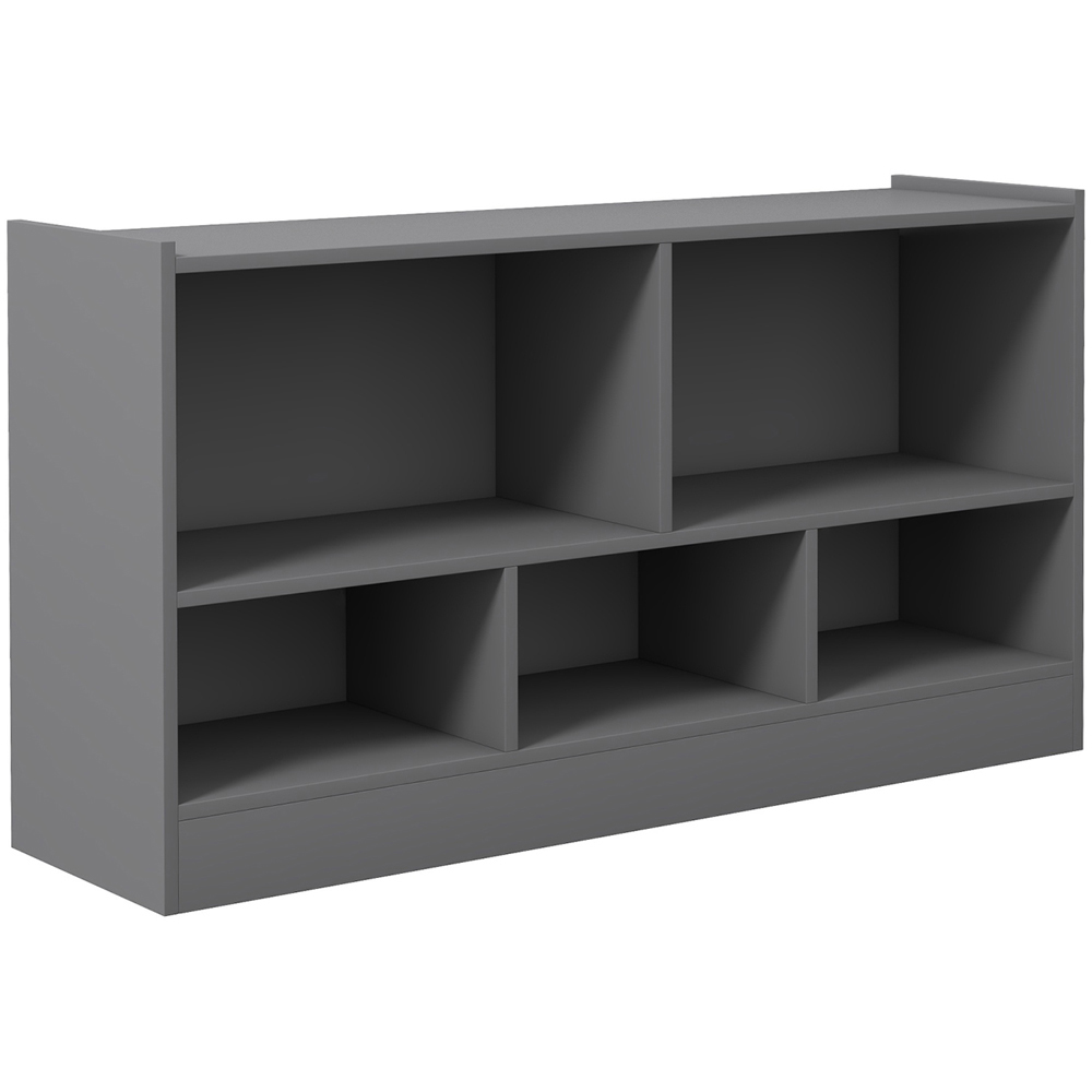 Costway 5 Cube Kids Grey Wooden Bookcase Image 2