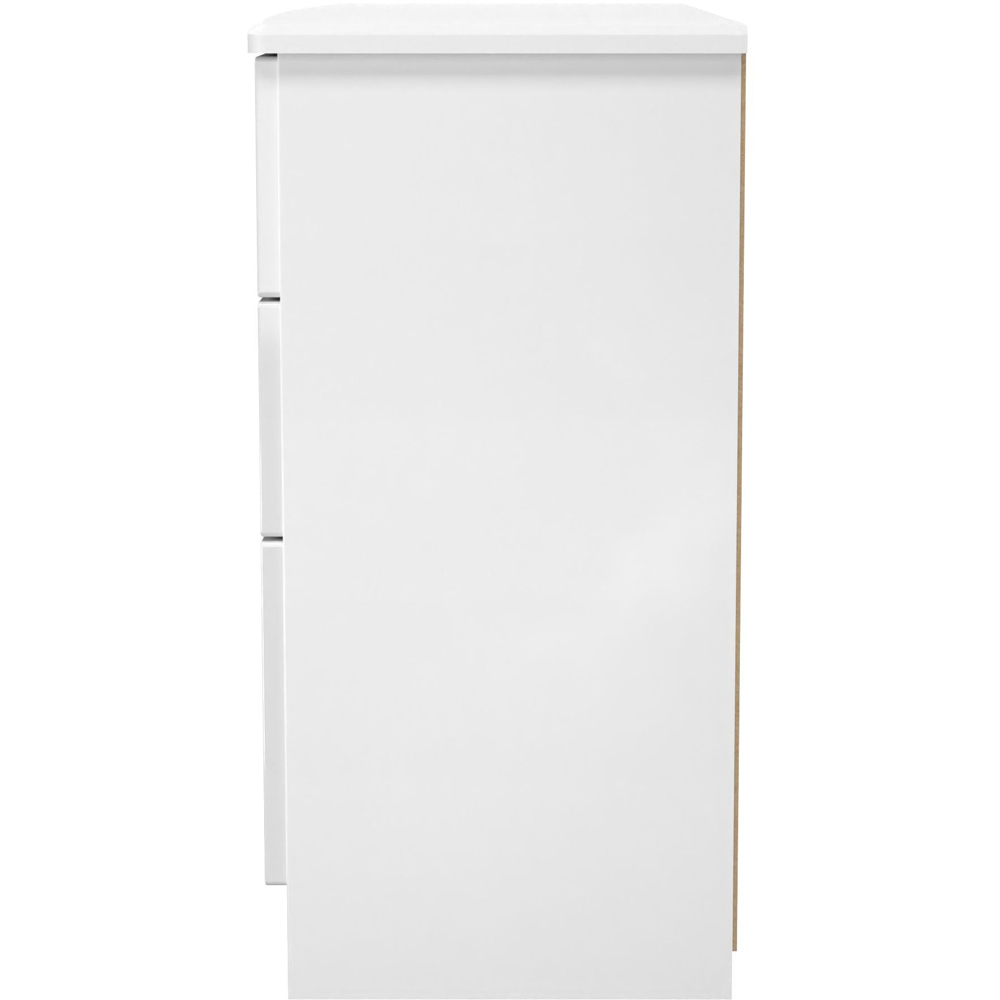 Crowndale Camden 6 Drawer White Gloss and White Wide Chest of Drawers Ready Assembled Image 4