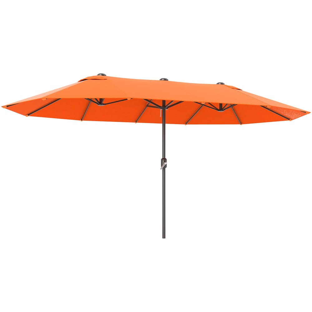 Outsunny Orange Crank Handle Double Sided Umbrella 4.6m Image 1