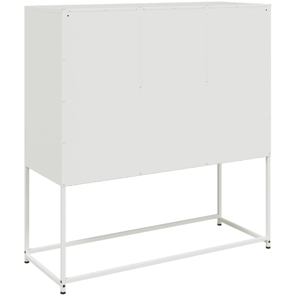 vidaXL 3 Door 3 Shelf White Steel Sideboard Image 6