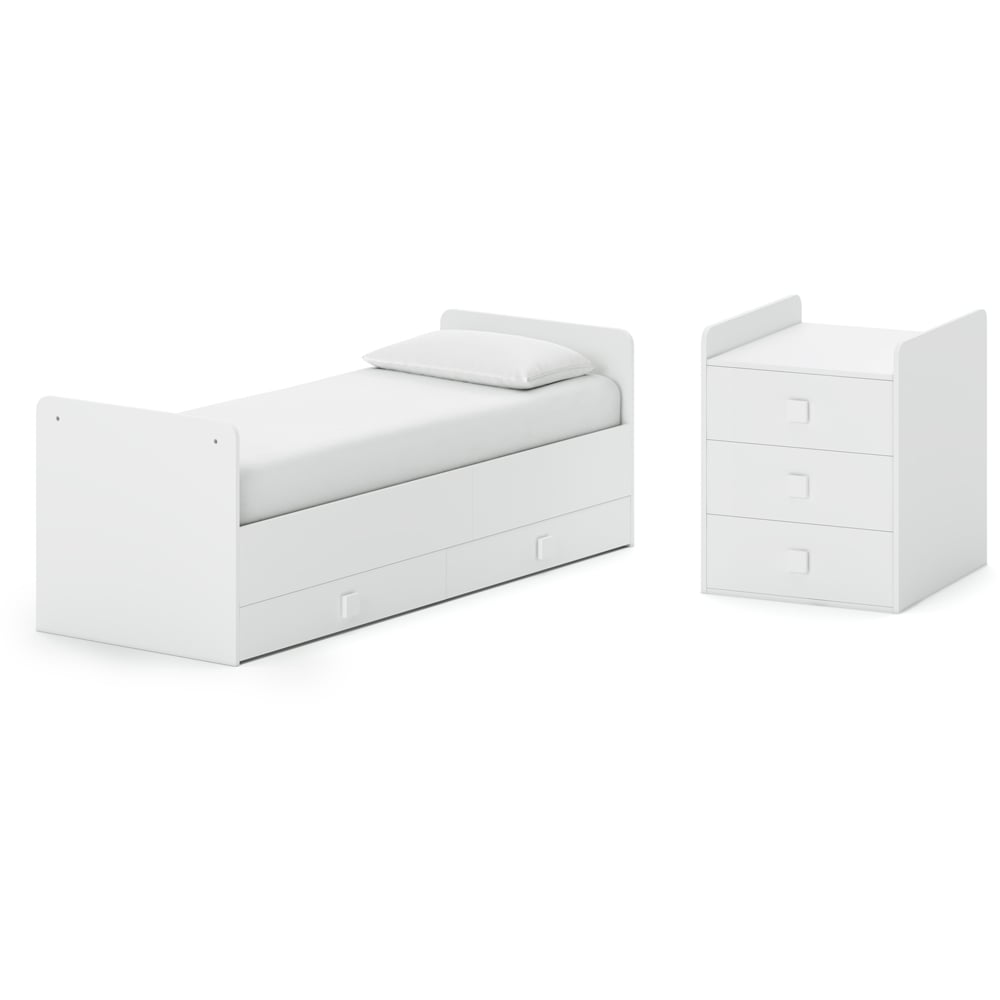 Kudl Combi 4 in 1 White Cot Bed Image 5