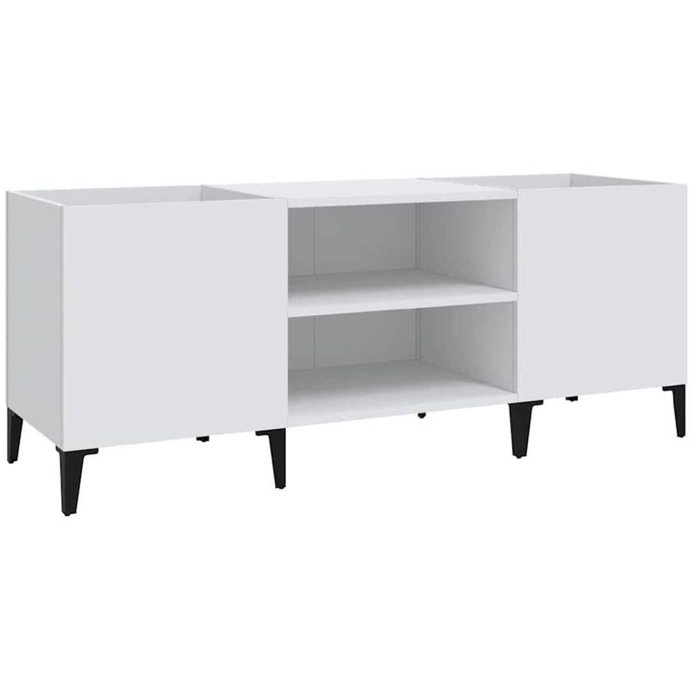 vidaXL 2 Shelf White Record Cabinet Image 2