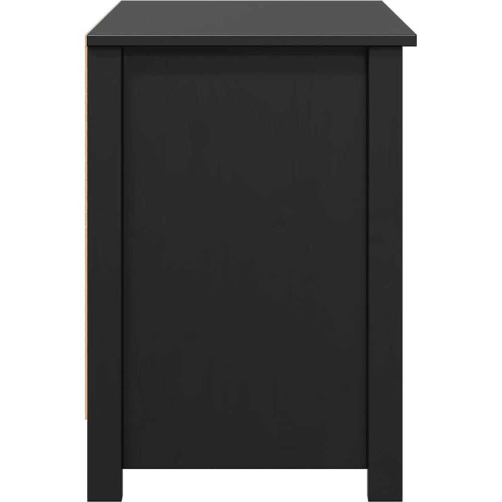 vidaXL 2 Door 2 Shelf Black Solid Pine Wood TV Cabinet Image 5
