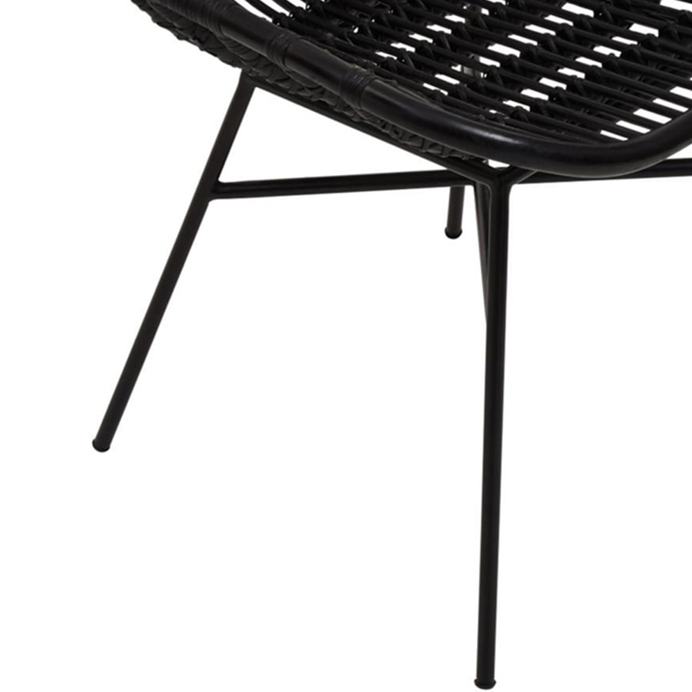 Interiors by Premier Lagom Black Rattan Curved Chair Image 7