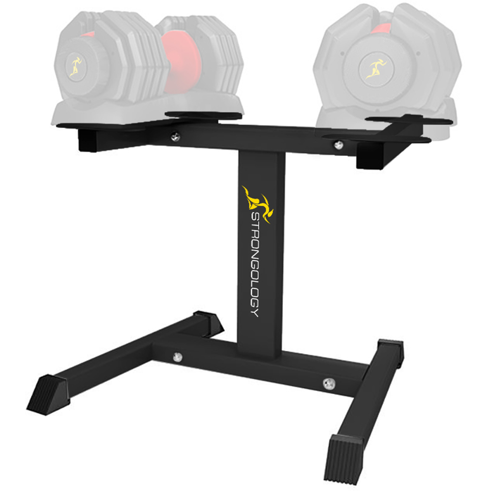 Strongology Single Tier Matt Black Dumbbell Storage Rack Image 7
