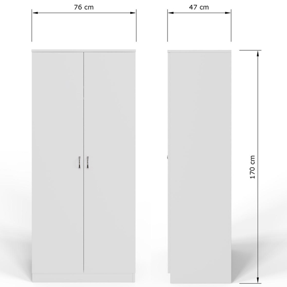 FWStyle Promo 2 Door White Wardrobe Image 7