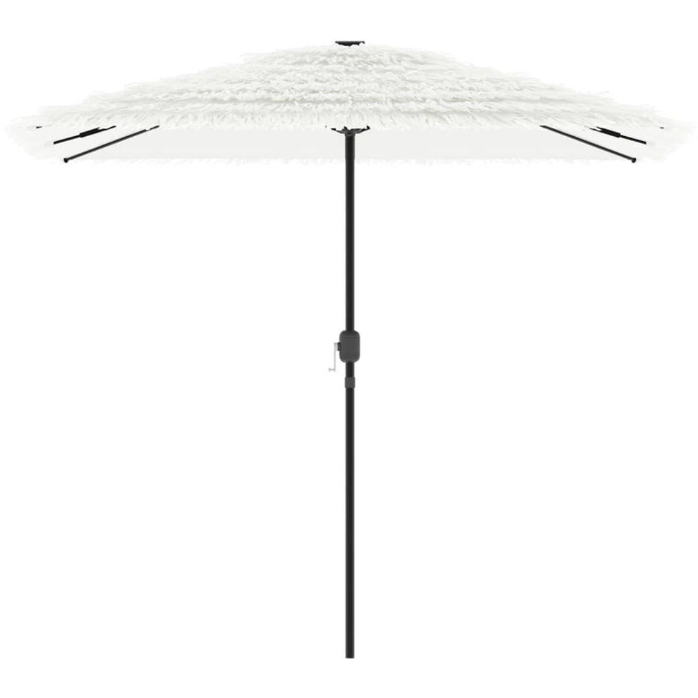 vidaXL White Straw Top Garden Parasol with Steel Pole 2.4m Image 2