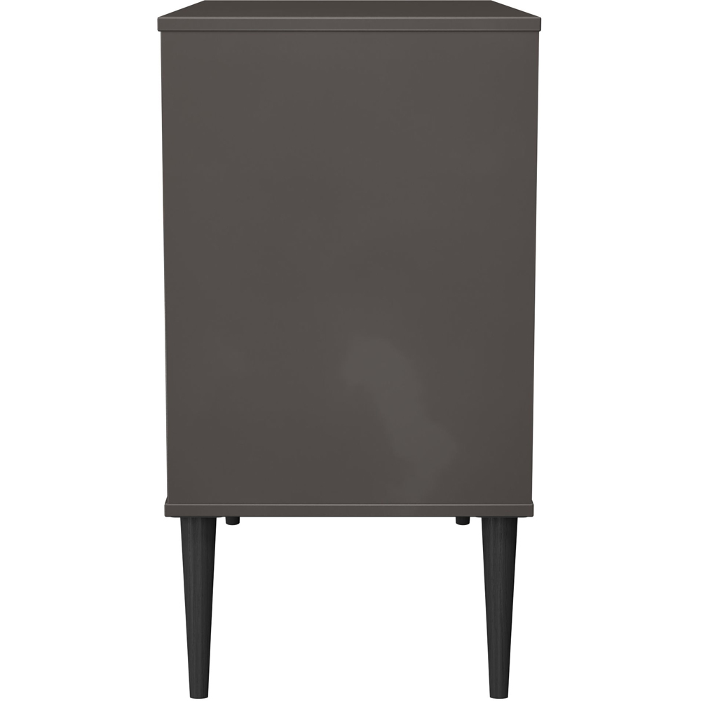 Crowndale Hong Kong 3 Drawer Slatt Effect and Graphite Chest of Drawers Ready Assembled Image 3